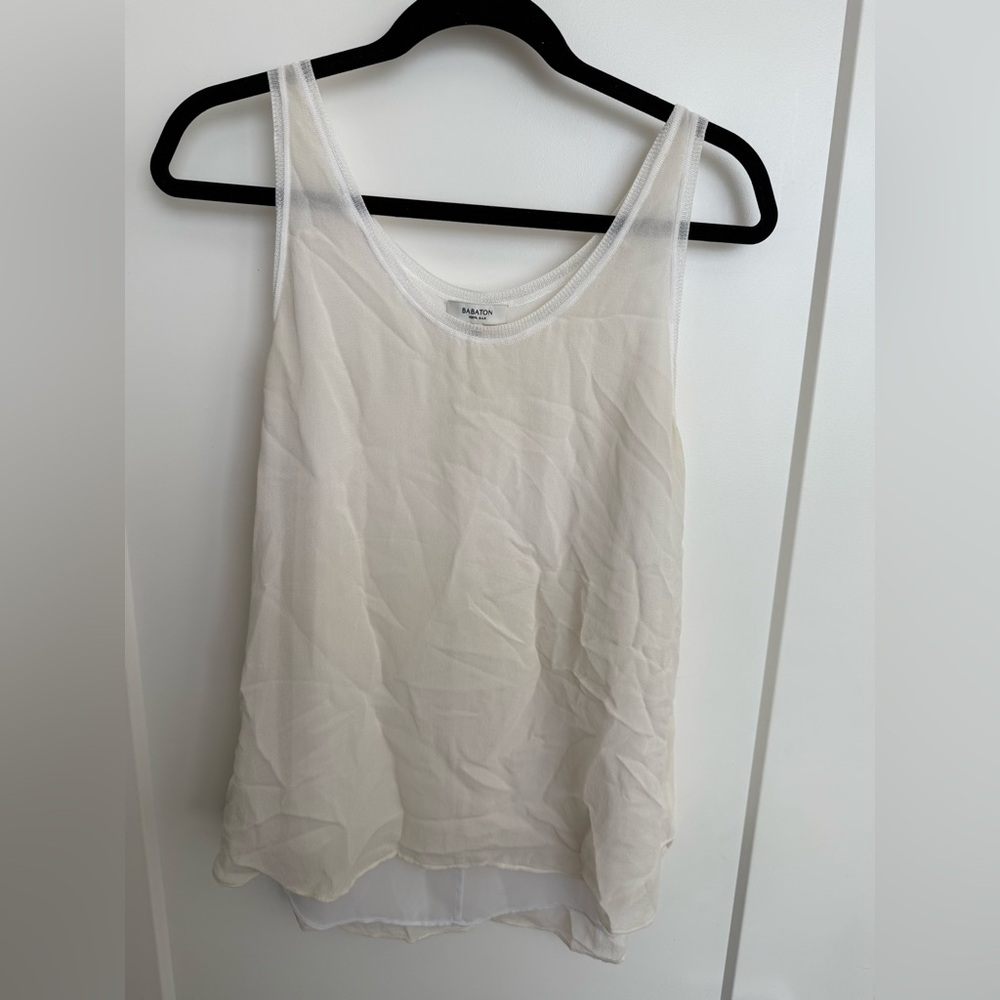 Aritzia Babaton Silk Top in Soft Cream large